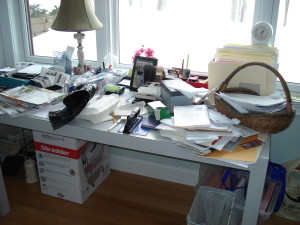 Susan V. Cluttered Home Office Before 1